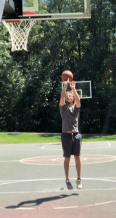 Kevin playing basketball